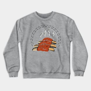 colorful illustration of grilled ribs Crewneck Sweatshirt